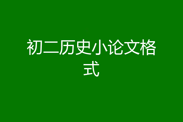 初二历史小论文格式