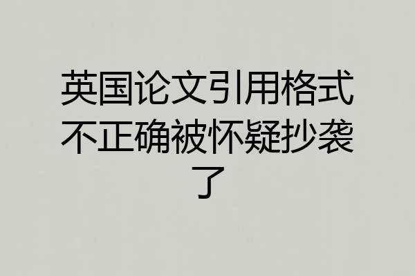 英国论文引用格式不正确被怀疑抄袭了