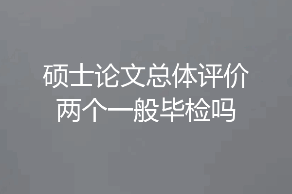 硕士论文总体评价两个一般毕检吗