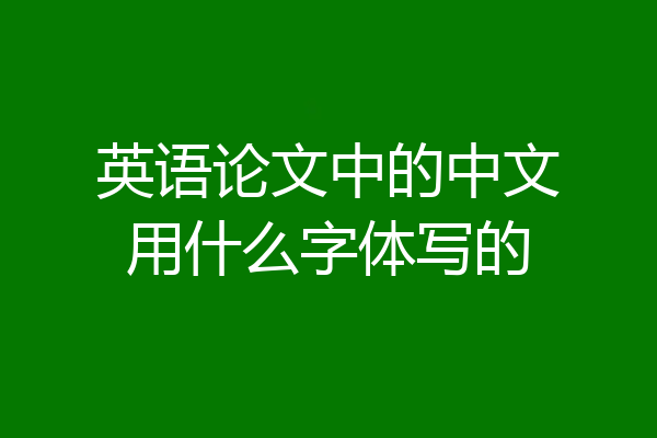 英语论文中的中文用什么字体写的