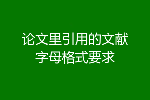 论文里引用的文献字母格式要求