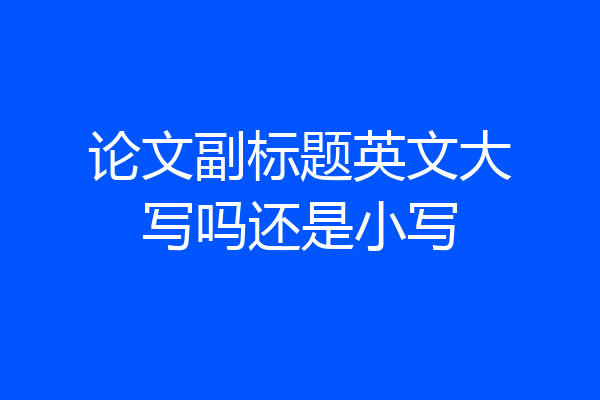 论文副标题英文大写吗还是小写