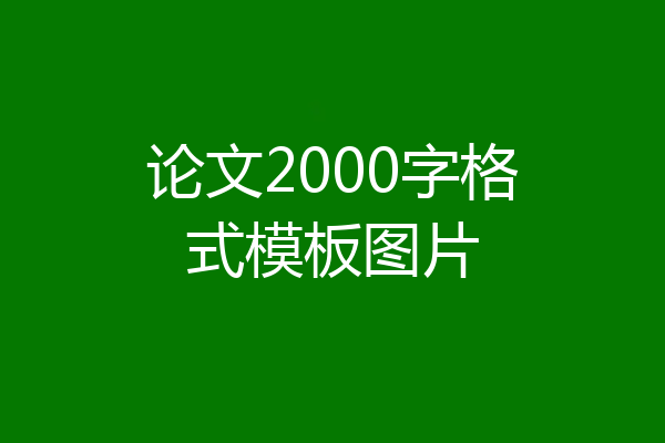 论文2000字格式模板图片