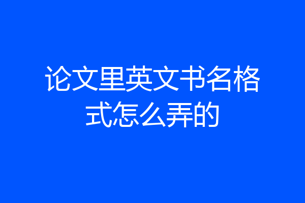 论文里英文书名格式怎么弄的