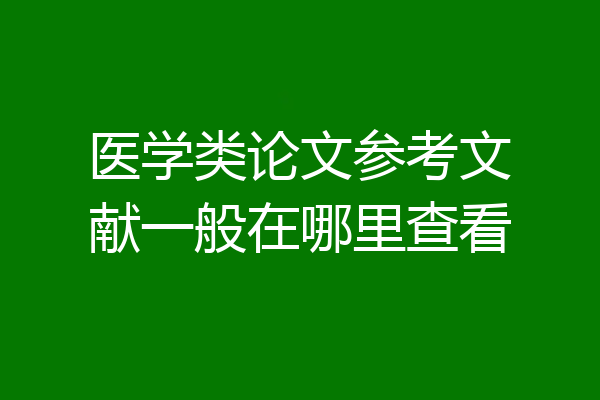 医学类论文参考文献一般在哪里查看