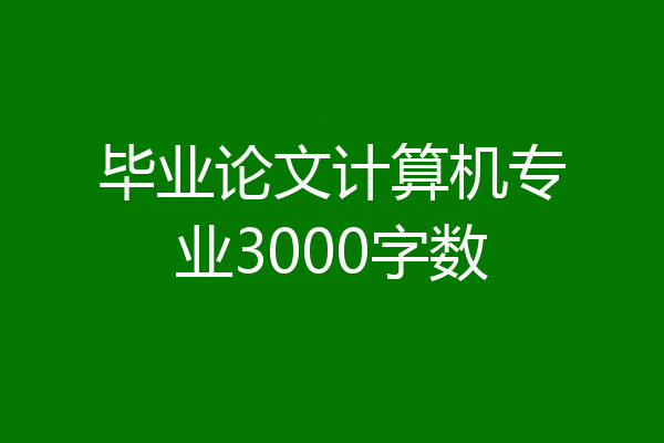 毕业论文计算机专业3000字数