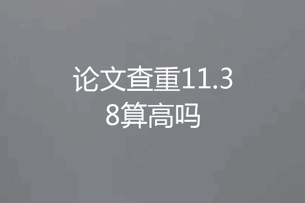 论文查重11.38算高吗