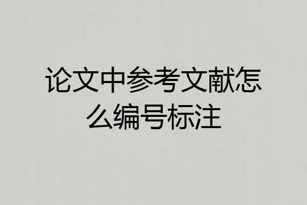 论文中参考文献怎么编号标注