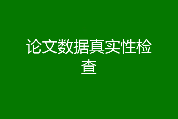 论文数据真实性检查
