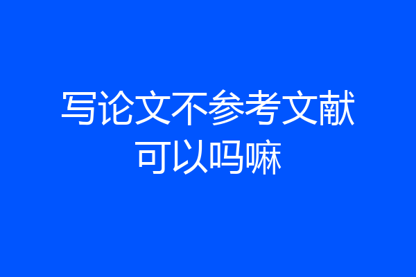写论文不参考文献可以吗嘛