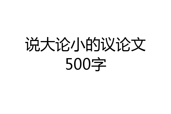 说大论小的议论文500字