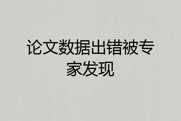 论文数据出错被专家发现