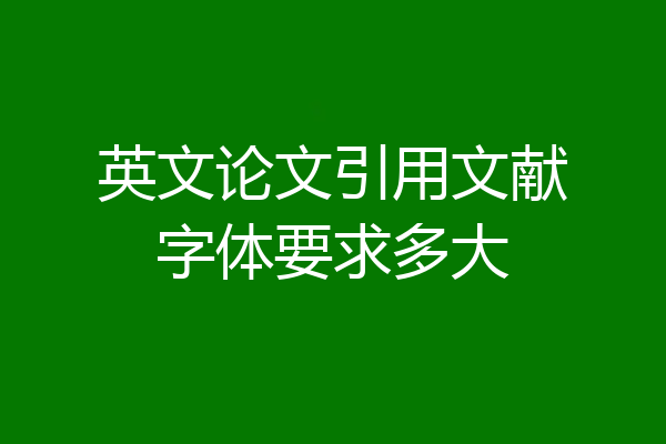 英文论文引用文献字体要求多大