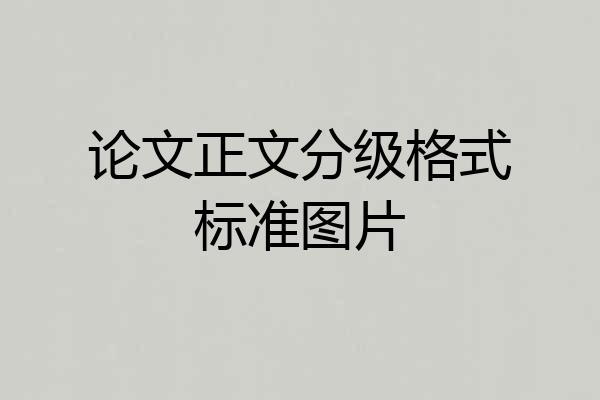 论文正文分级格式标准图片