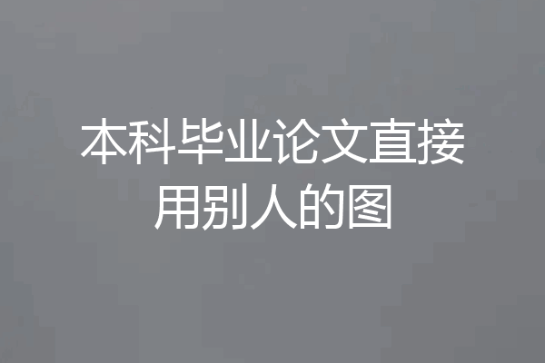 本科毕业论文直接用别人的图