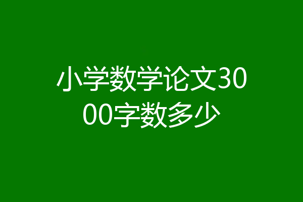 小学数学论文3000字数多少