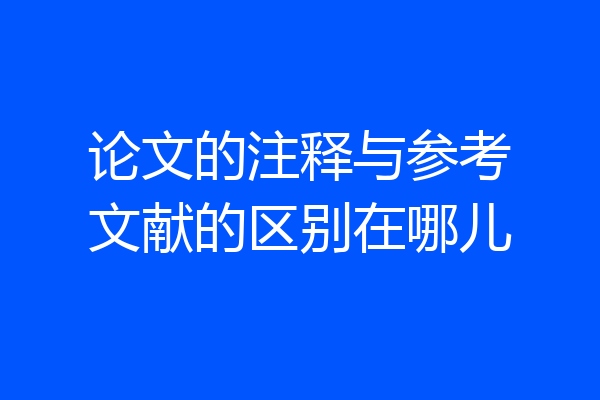 论文的注释与参考文献的区别在哪儿