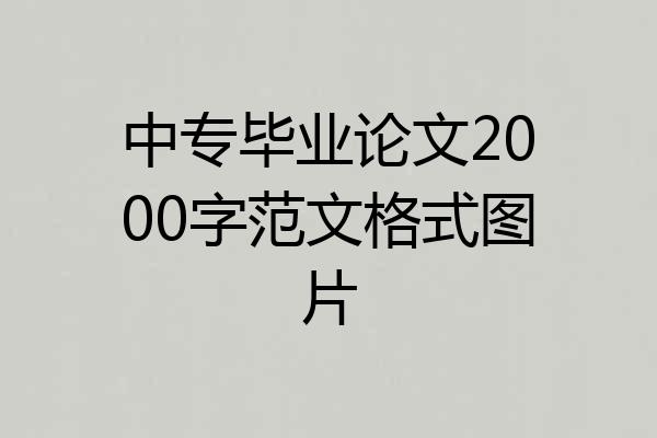 中专毕业论文2000字范文格式图片