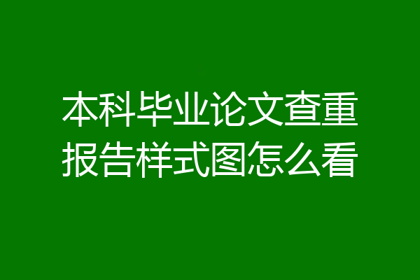 本科毕业论文查重报告样式图怎么看
