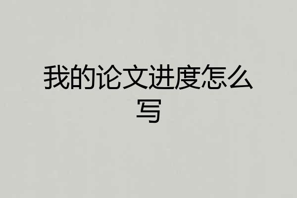 我的论文进度怎么写