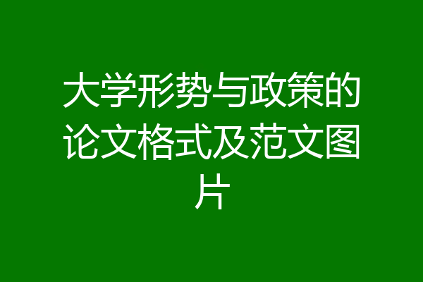 大学形势与政策的论文格式及范文图片
