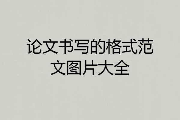 论文书写的格式范文图片大全