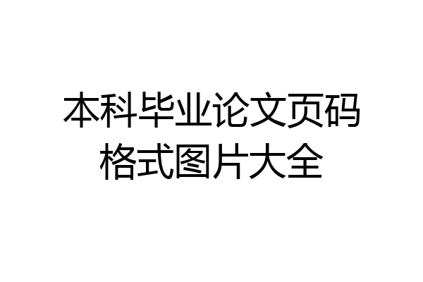 本科毕业论文页码格式图片大全