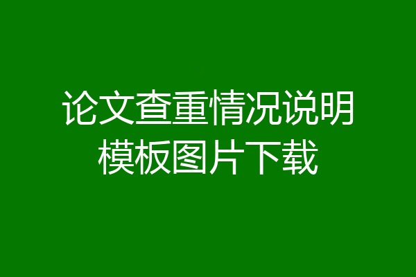 论文查重情况说明模板图片下载
