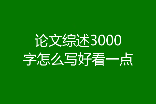 论文综述3000字怎么写好看一点