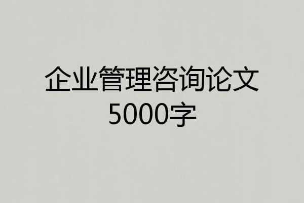 企业管理咨询论文5000字