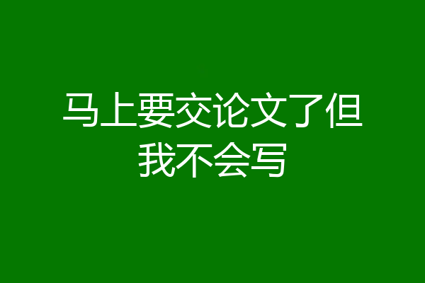 马上要交论文了但我不会写