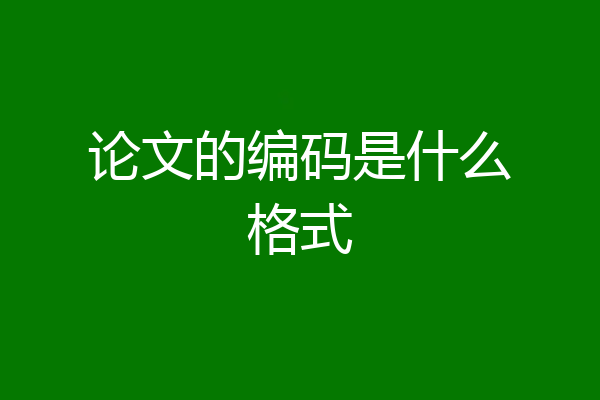 论文的编码是什么格式