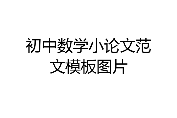 初中数学小论文范文模板图片