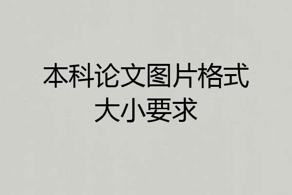 本科论文图片格式大小要求