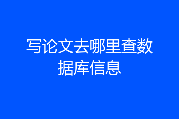 写论文去哪里查数据库信息