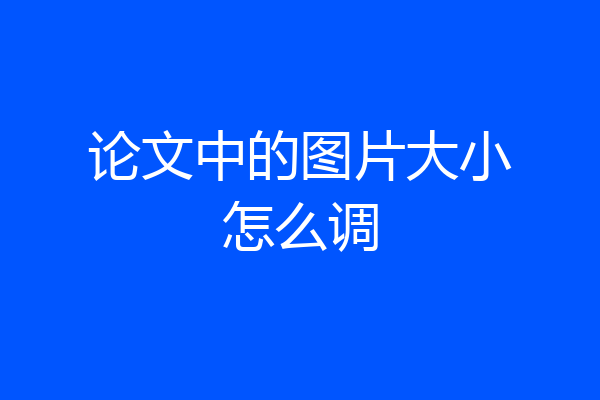 论文中的图片大小怎么调