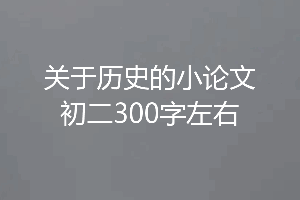 关于历史的小论文初二300字左右