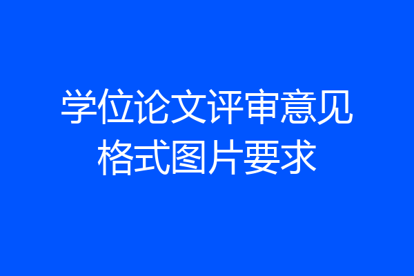 学位论文评审意见格式图片要求