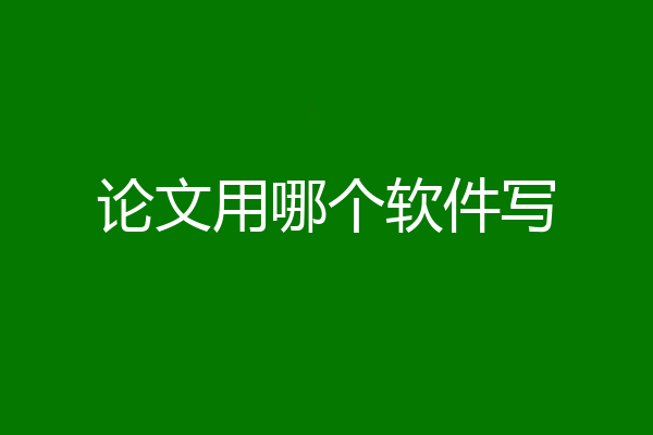 论文用哪个软件写