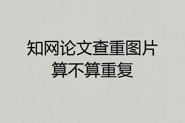 知网论文查重图片算不算重复