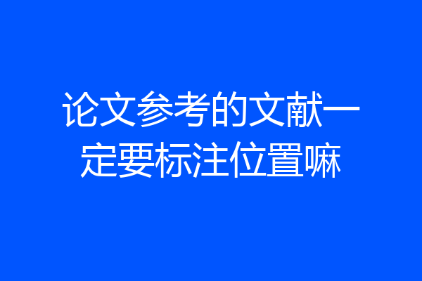 论文参考的文献一定要标注位置嘛