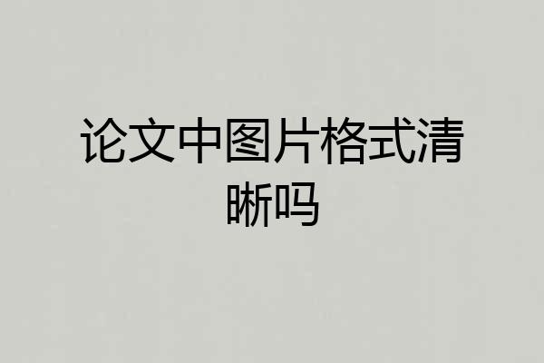论文中图片格式清晰吗