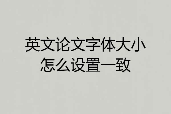 英文论文字体大小怎么设置一致