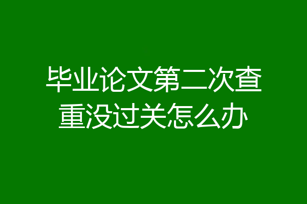 毕业论文第二次查重没过关怎么办