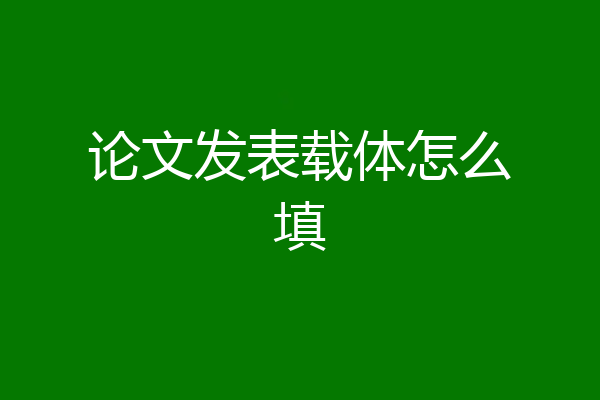 论文发表载体怎么填