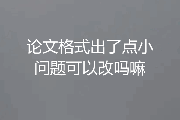 论文格式出了点小问题可以改吗嘛