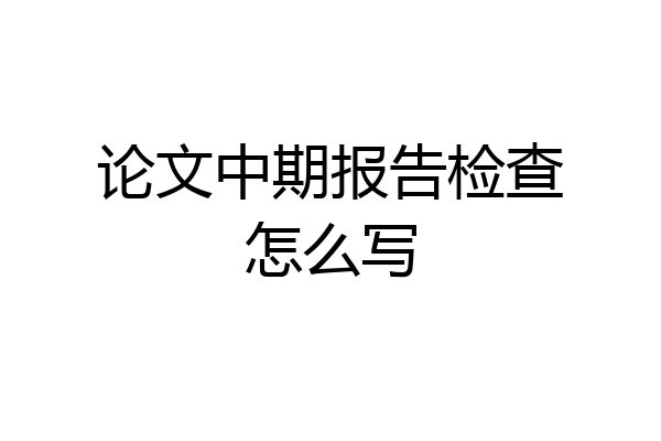 论文中期报告检查怎么写