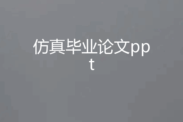 仿真毕业论文ppt