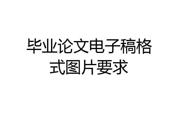 毕业论文电子稿格式图片要求