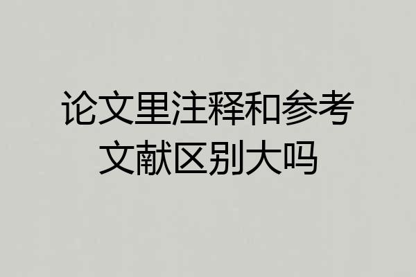 论文里注释和参考文献区别大吗
